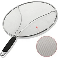 

13" Splatter Screen,Fine Mesh Heavy Duty Splatter Guard Stainless Steel Frying Pan