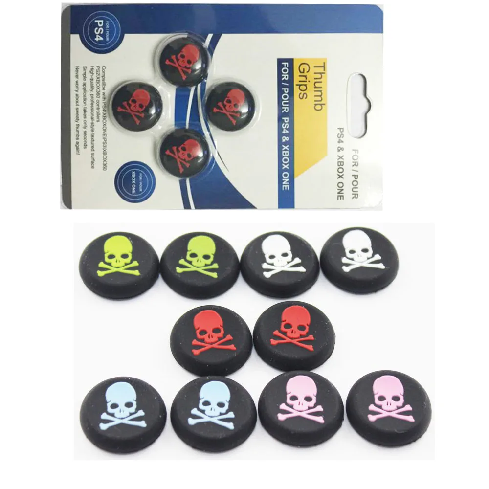 

Wholesale 4pcs/set Silicone Skull Head Analog Controller Thumbstick Grip Thumb Grips Joystick Caps For PS4 PS3 Xbox One, 5 colors