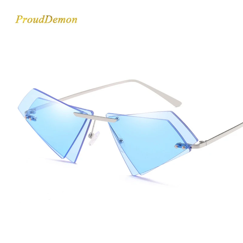 

2019 Newest Rimless Double Lens Sea Cateye Sunglasses with Professional Direct Custom Logo j66265, Multi