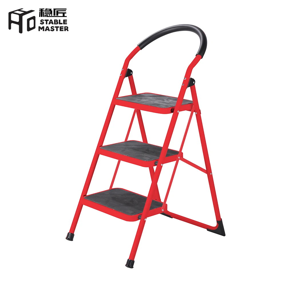 En14183 Standard For House Supermarket Steel F 3step Folding Ladder