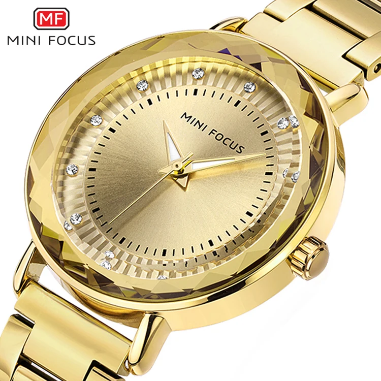 

MINI FOCUS 0040 L New Women Watches Rhinestone Hot Brand Luxury Gold Quartz Watches Montre Femme Relogio Feminino