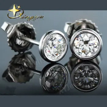 Cz Stud Earring Martini Bezel Setting Mens Cz Stud Earring Martini Bezel Setting