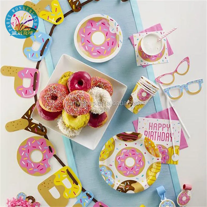 Kids Birthday Party Decor Burger Icecream Candy Doughnut Balloon Donut