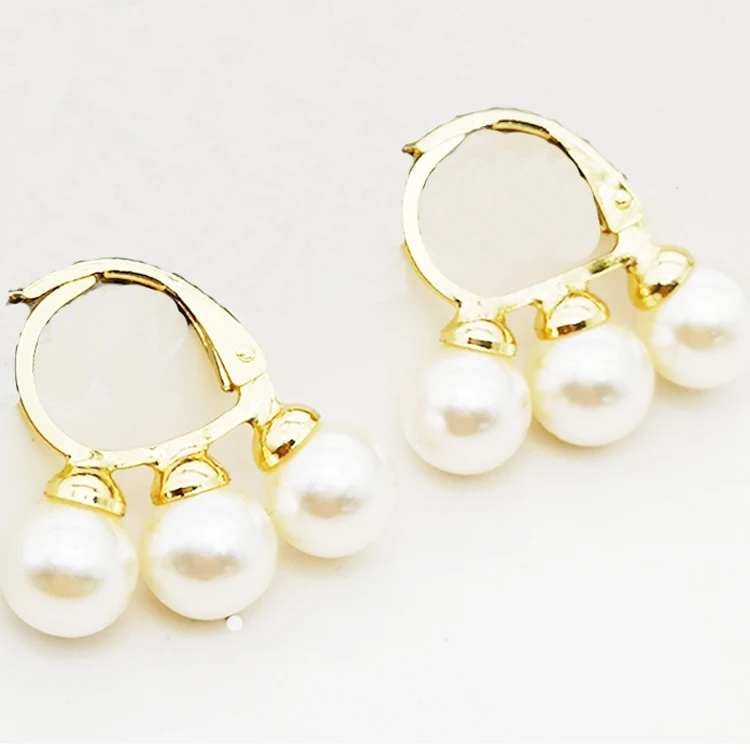 

Wish hot selling classic18K gold plated high quality dangle statement earring baroque freshwater pearl earrings, Natural