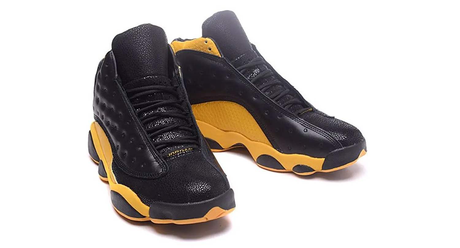 jordan retro 13 mens black and yellow