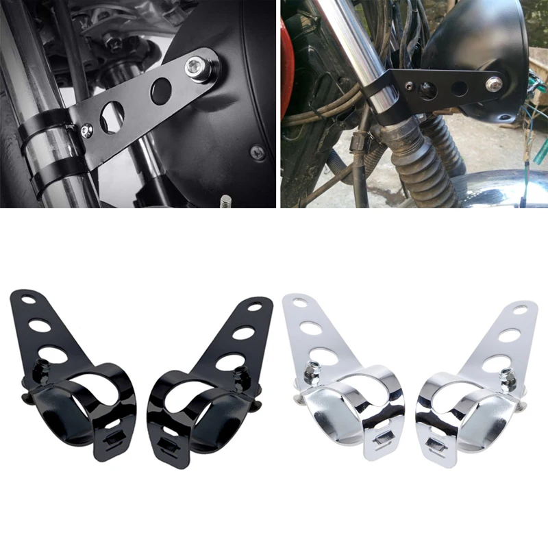 

Free Shipping 2x Universal 33-45mm Motorcycle Headlight Mount Bracket Fork Ears For Bobber Cafe Racer