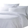 CVC 50/50 Stripe Hotel Bed Sheet 250TC White Hotel Sheet 0.5cm Stripe Bleached Flat Sheet