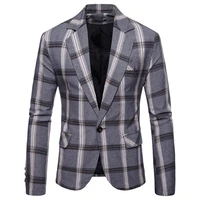 

Fashionable Design Chic Checked Slim Fit 3 Colors Casual Blazer