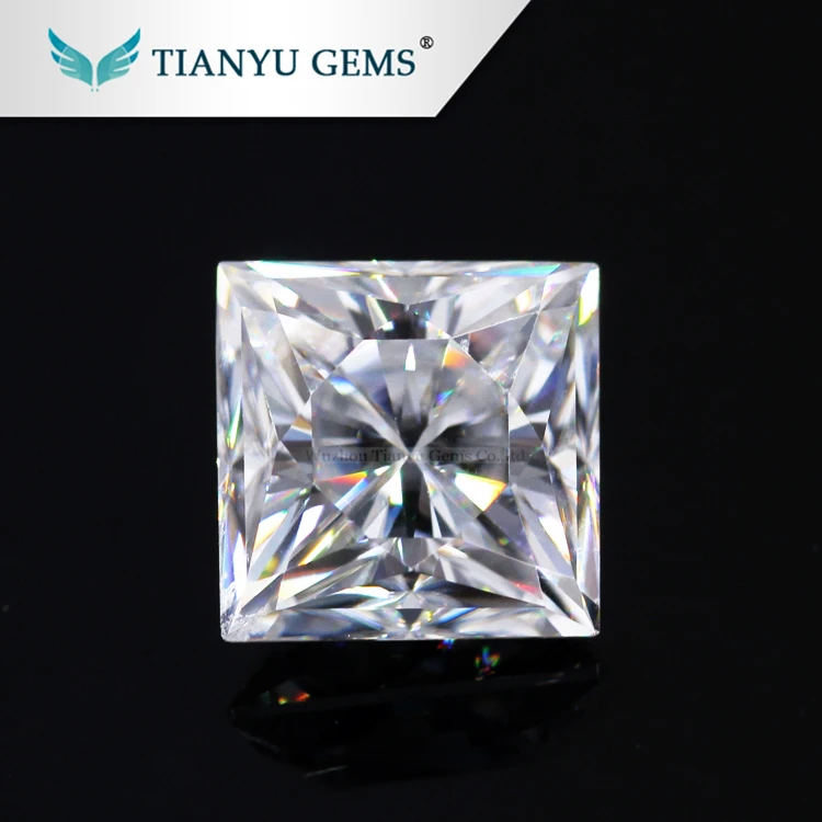 

Lab Created Square 7x7 mm Super White Princess Cut Synthetic loose Moissanite Diamond Stone Prices Per Carat