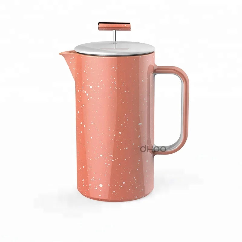 

Ceramic French Coffee Press With Stainless Steel Plunger to Make Fresh Coffee or Tea