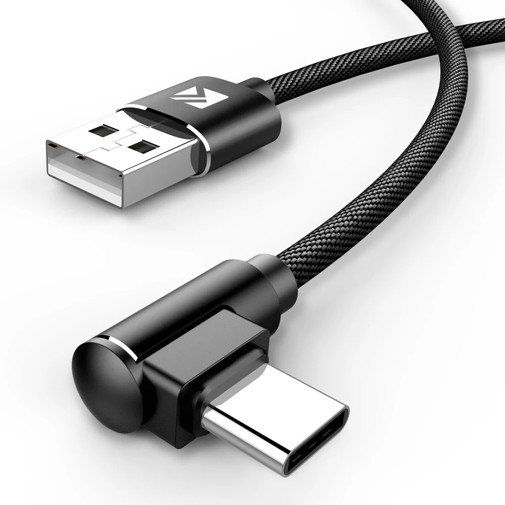 Free Shipping Type-C 2.4A Fast Charge Phone Cord FLOVEME 90 degree L Elbow USB Data Transfer Mobile Cable
