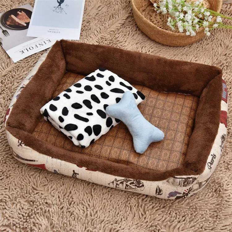 Colorful Print Pet Cat Dog Bed Mats Washable Warm Kennels Doghouse