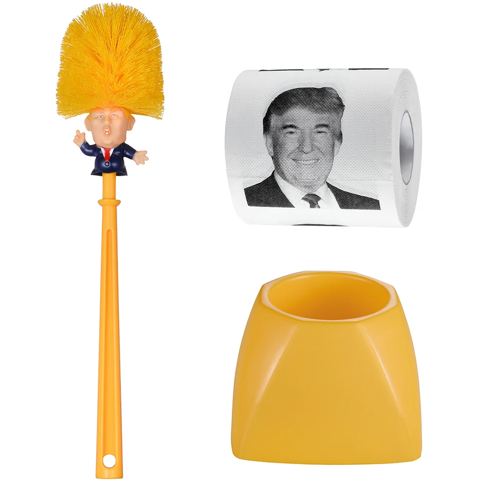 
2020 american Fancy Long Handle Donald Trump Toilet Cleaning Cleaner Brush and paper donald trump toilet brush 