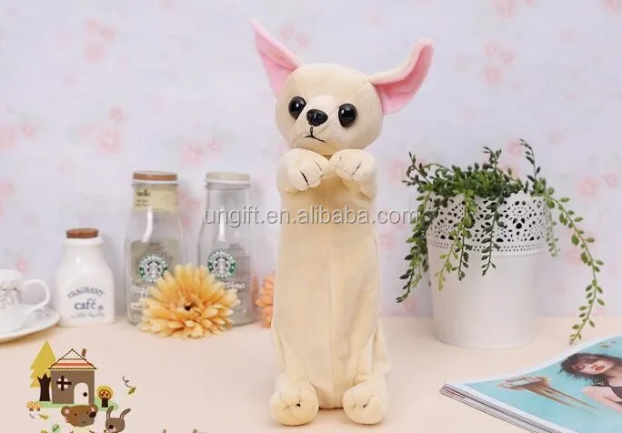 New Kawaii Cartoon Plush Toy Dog Pencil Case Cute Animal Pen Bag School Supplies 