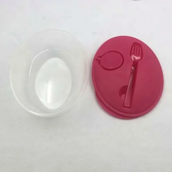 

Plastic Salad Bowl with Lid Fork Plastic Transparent Preservation Box Salad Bowl, Pantone no.