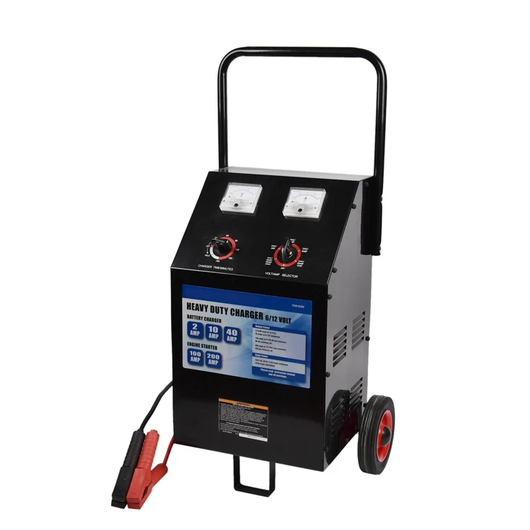 Wheel Heavy Duty 2/10/40/200 Amps 6v & 12v Car Battery Charger/engine