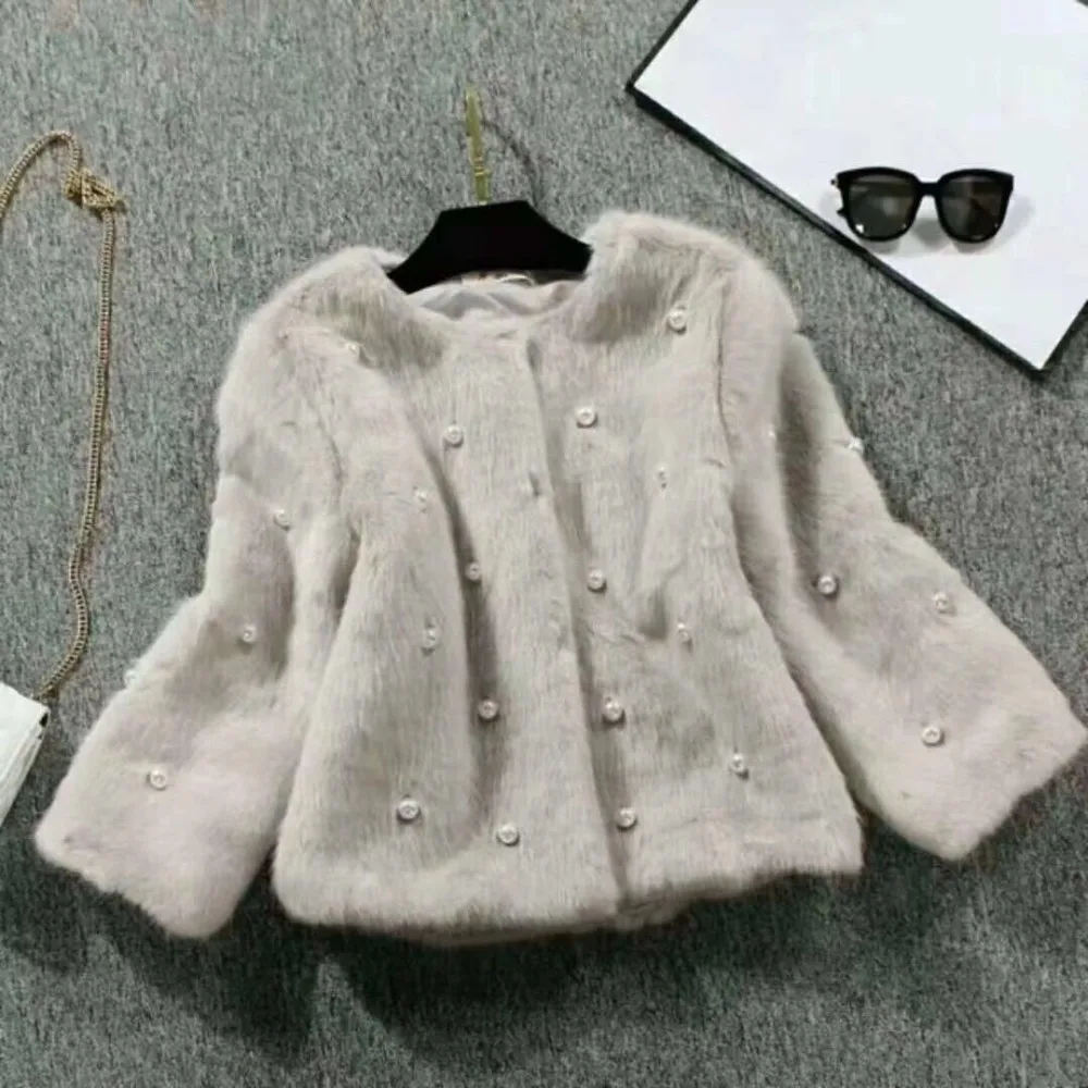 

Factory Sale artificial fur clothing women wholesale Faux Fur coat