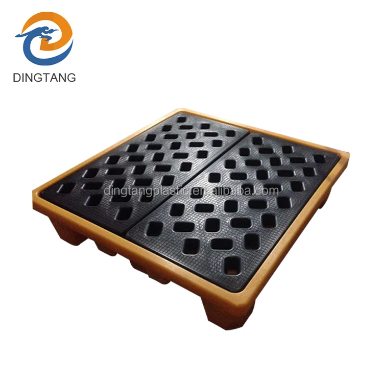 
Low Profile Polyethylene 1300*1300*300mm 4 drum spill control pallets China 