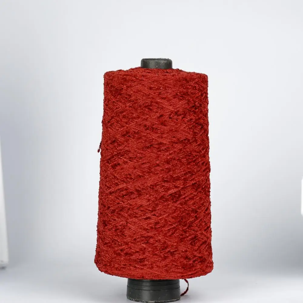 
100 polyester chenille yarn hand knitting yarnr for knitting and weaving dyed 