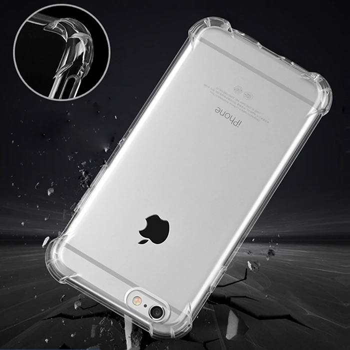 

Transparent Crystal Shockproof Gel TPU Case For iPhone 6/6S 7/8 Plus X/XS Max With 4 Corner Protective Phone Case Cover, Clear transparent