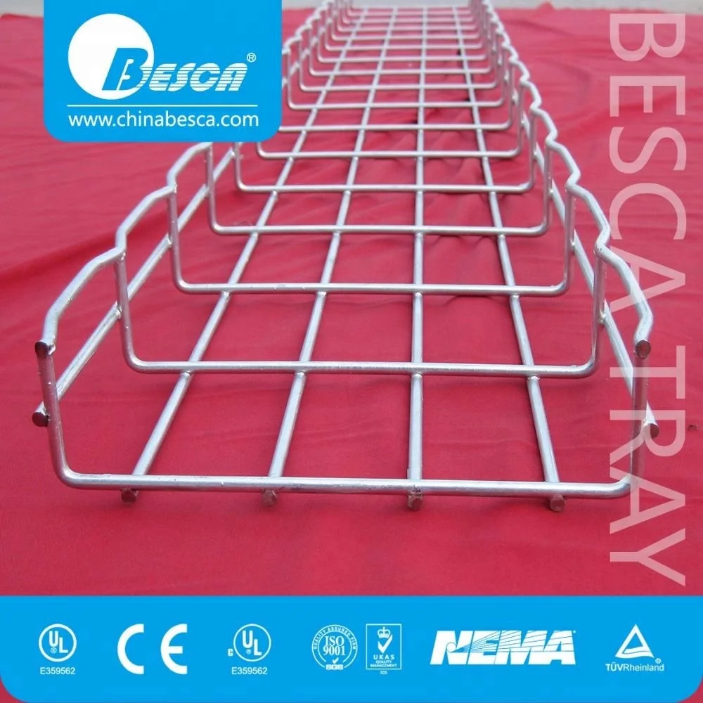 Stainless Steel Wire Mesh Cable Tray Straight Type Zinc Plated Steel