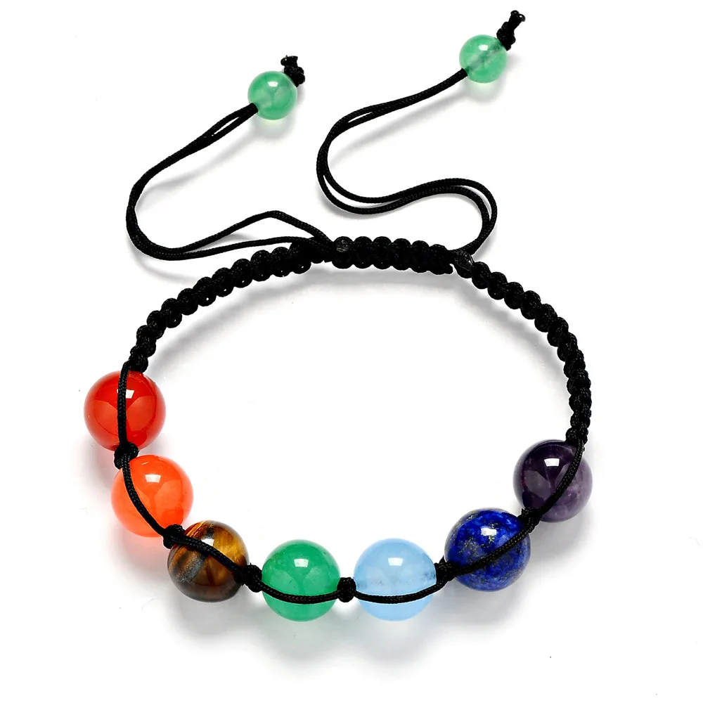 

Amazon Fashion Natural Stone Amethyst Seven Colors Rainbow Bracelet Beads Bracelet