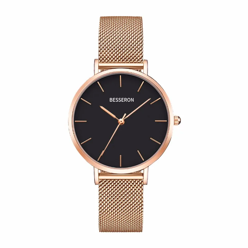 

BESSERON 2018 new custom watches face logo 316L stainless steel japan Movt quartz charisma women watches, Rose gold/silver