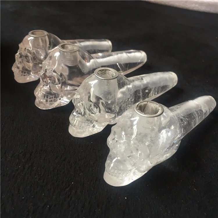 Wholesale Natural Long Size Amethyst Smoking Pipe Crystal Tobacco Weed