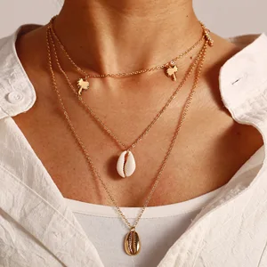 fashion gold shell tree of life necklace for women wholesale N95300 2