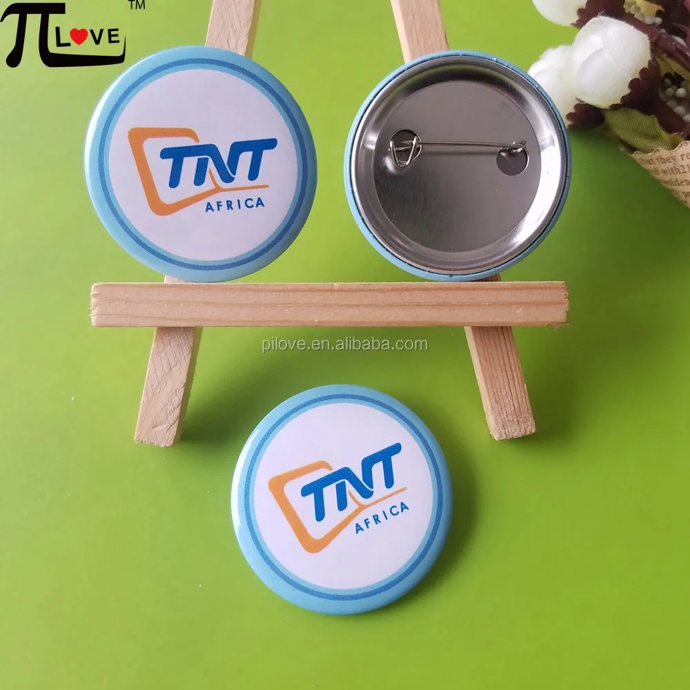 

Custom design and logo printing  round metal tin badge with safety pin, Cmyk