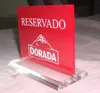 New Red Plastic menu holder custom acrylic menu display clear acrylic table top menu stand