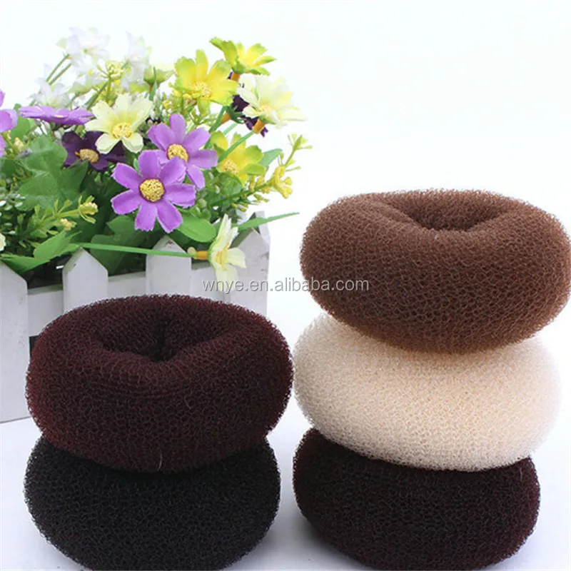 

Women Type Custom Salon Hair Bun Nylon Hair Donuts, As pic