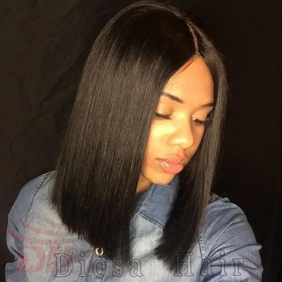 

Bob Straight Synthetic Hair Glueless Lace Front Wigs With Baby Hair Around Natural Looking