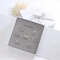 

One week earrings female gift box silver decoration Monday to Sunday seven days snowflake/elk 7pcs earrings set