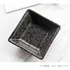 Eco-friengly chinese factory ceramic plates high quality square black 3.3 inch ceramic small dishware