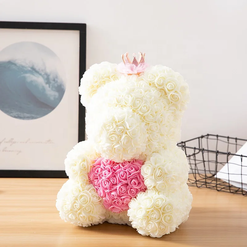 rose petal teddy bear