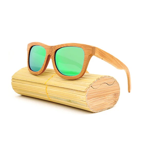 

Eco-friendly natural wood sunglasses bright bamboo sunglasses colored lens glasses, Natural wood color