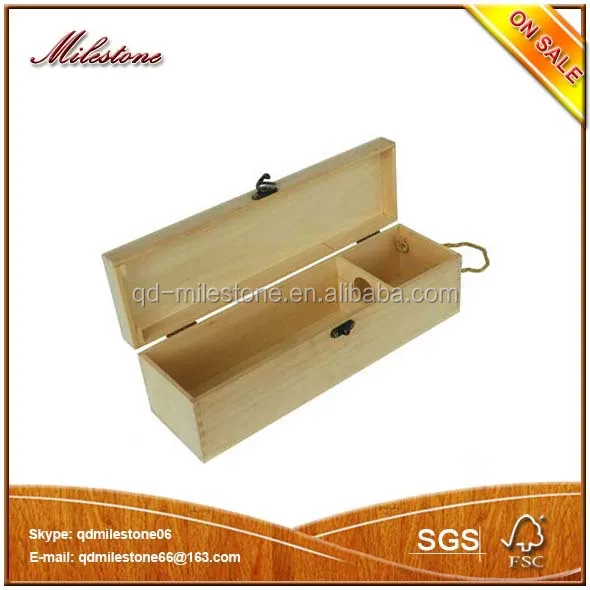Single Bottle Wood Wine Box Carrier Crate Case Best Gift Decor 35*10*10cm
