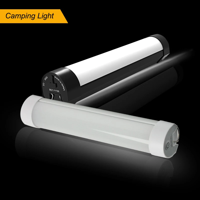 

2018 Brightness Magnetic Portable Outdoor USB Led Charge Lamp Tent Light Bars Emergency Camping Lantern Camping Gear, Black,white