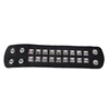 Punk Style Metal Studded Black PU Wristband Men Wide Leather Bracelet Cuff