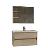Discount price wall hung wooden plywood ceramic surface under wash basin table set bathroom bath cabin vanity box cabinet