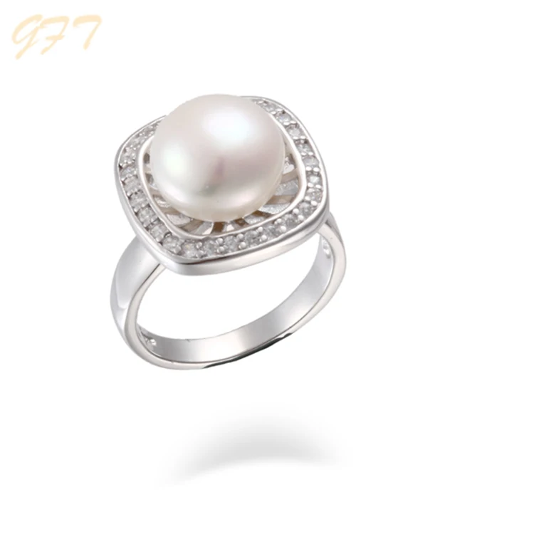 pearl silver ring