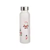 Tableware manufacturer Christmas gift glass water bottle with air tight ss lid 420ml