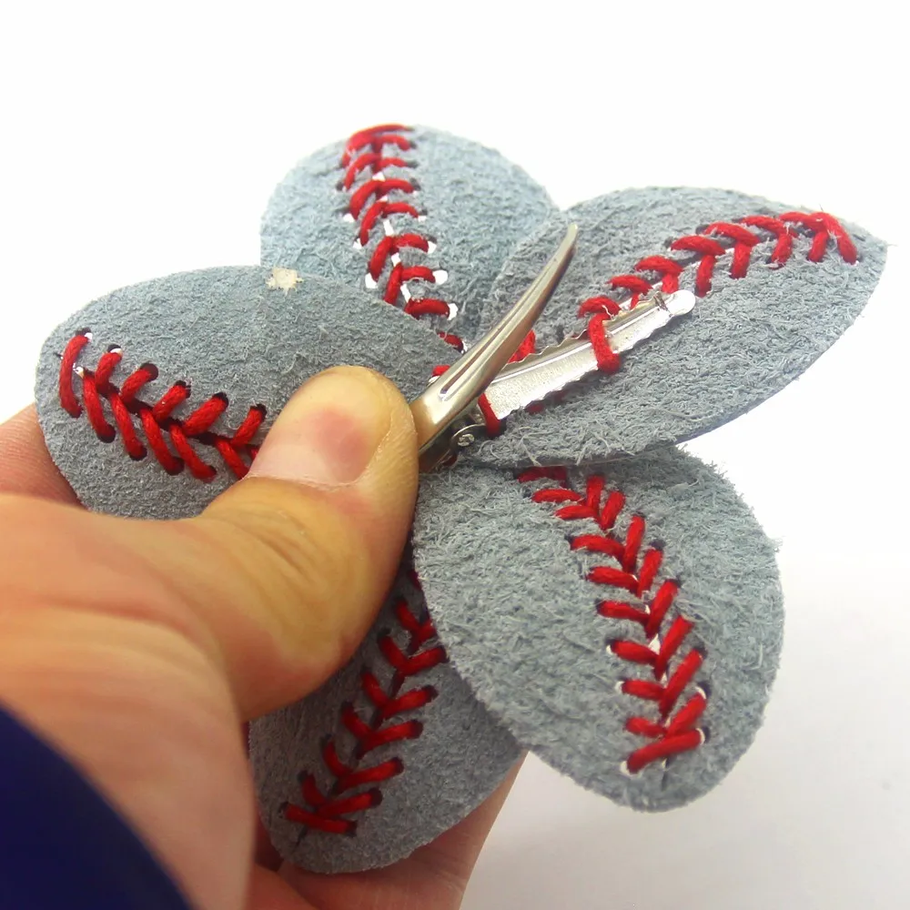 Baseball Softball Hair Clip Yellow White Rhinestone Jewelry Baseball