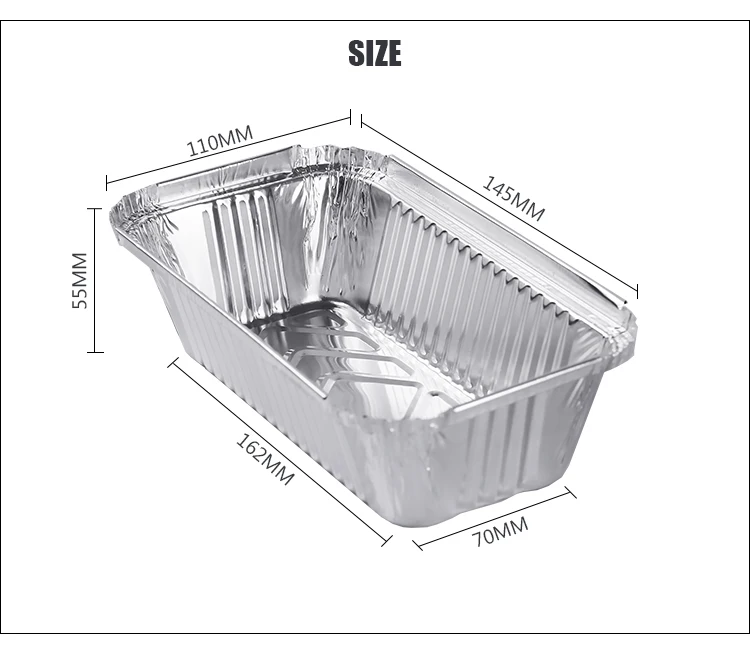Disposable Aluminum Foil Loaf Pan Container Food Grade Aluminium Foil
