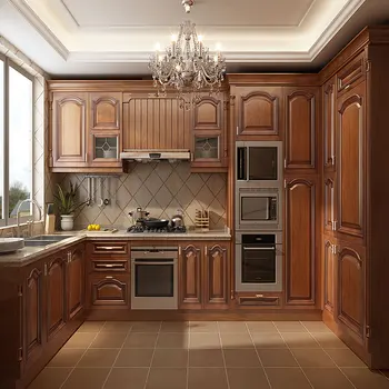 Top Quality European Style Kitchen Cabinet Solid Wood - Buy Kitchen ...