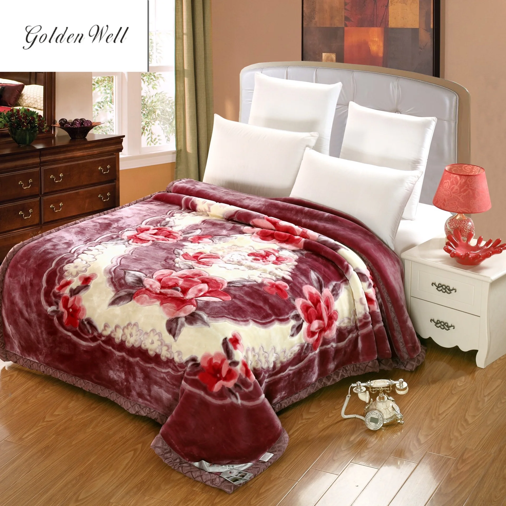 סיטונאי פוליאסטר מיטה זוגית שמיכת תרמית שמיכות עבור מיטת בית טקסטיל