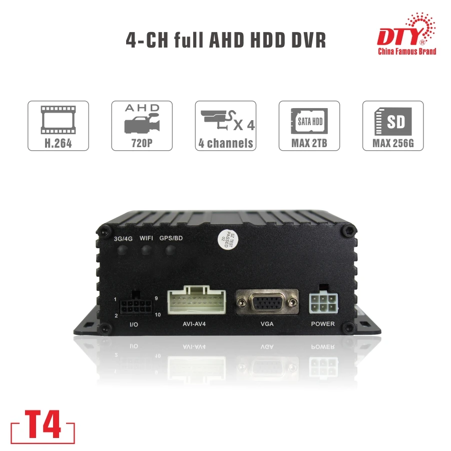 DTY 4ch 2TB hdd mdvr mobile 3g gps dvr Mobile surveillance