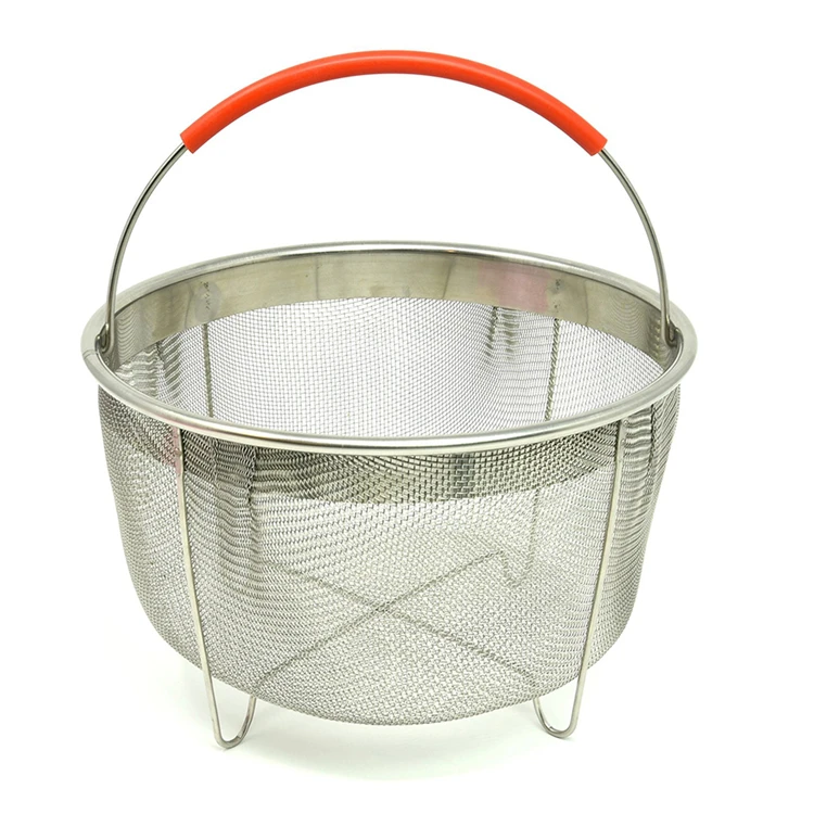 Amazon Hot Sell Stainless Steel Silicone Covered Steamer Basket For 6 ...