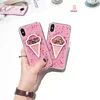 Pink Ice Cream Cone Cell Phone Case for iPhone Xs Max 8 7 Plus , for iPhone Xr Case Cone Liquid Ball